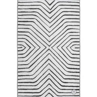 Zusss badhanddoek grafisch patroon 60x115cm grijs